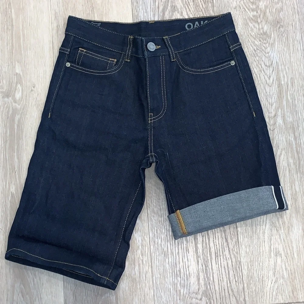 Final $ NWOT Knowledge Cotton Apparel Oak Denim Bermuda Shorts 29R